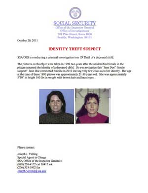 Identity-theft suspect flyer