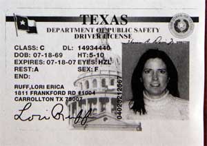 Texas driver's license after marrying Jon Blakely 