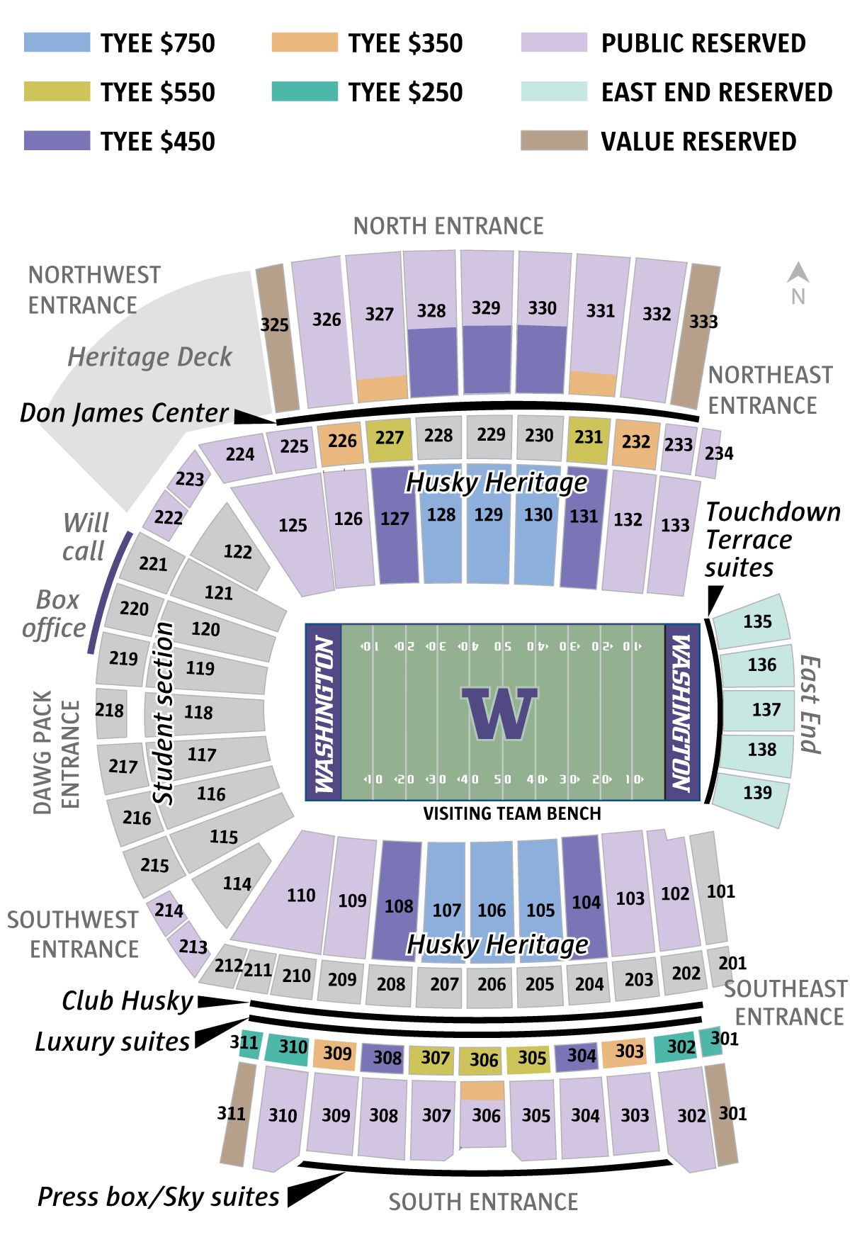 Husky Stadium Seating Chart With Seat Numbers
