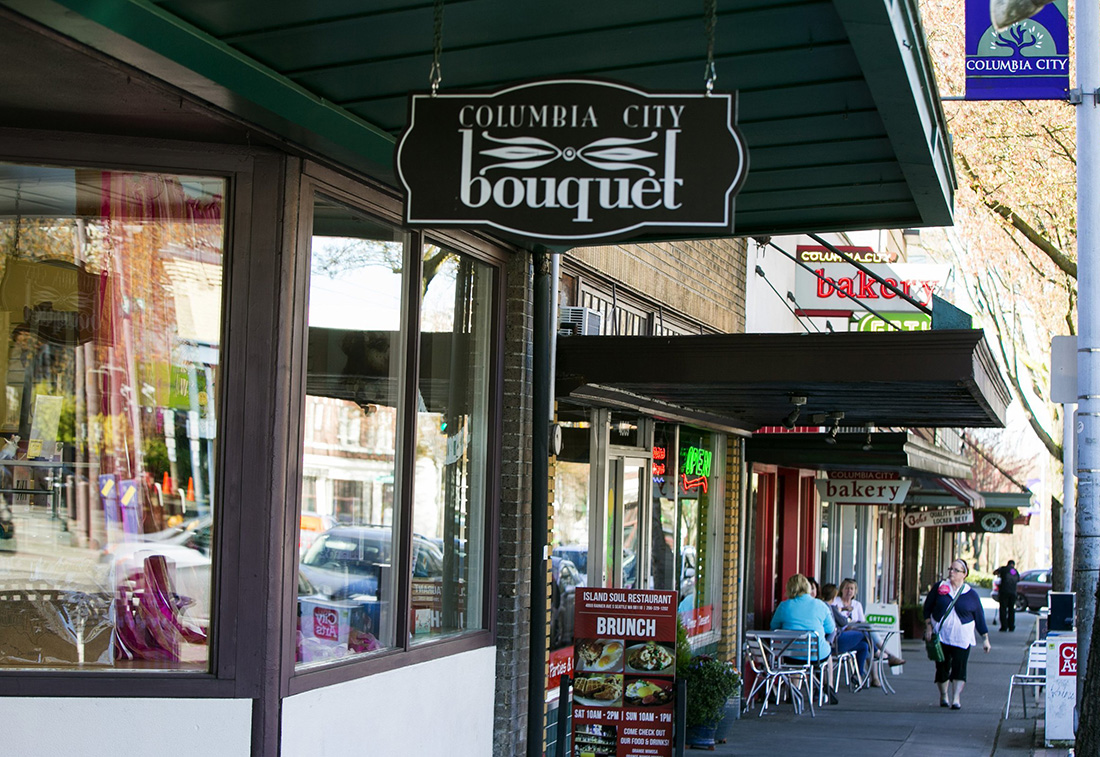 Just a short 5-minute walk from the Columbia City Station, the neighborhood's quaint and historic business district is located along Rainier Avenue South. (Bettina Hansen / The Seattle Times)