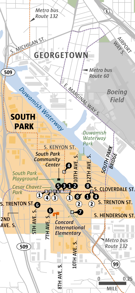 Map of infrastructure projects (approved and potential) in South Park