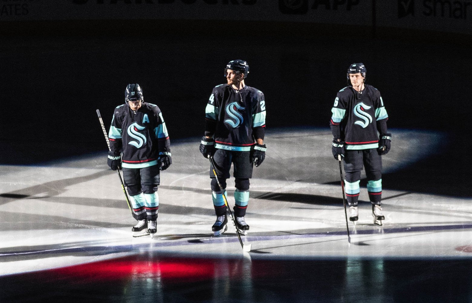 The Seattle Kraken take the ice for the first time against the Vancouver Canucks in exhibition play Sunday. The team made a great first impression with a 5-3 win.(Dean Rutz / The Seattle Times)