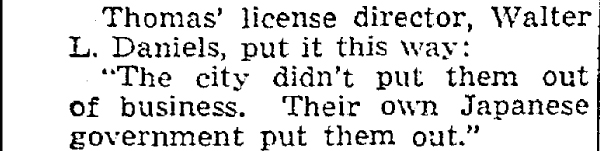 Thomas' license director, Walter L. Daniels, put it this way: 