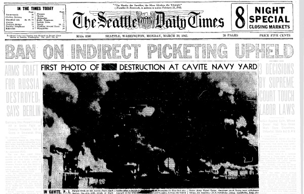 Archive image of top of Seattle TImes paper