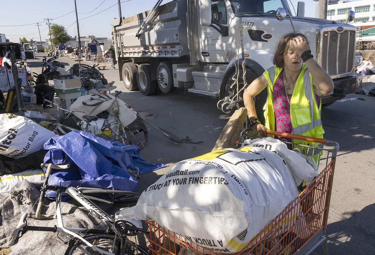 Melissa Bishop packs up some of her belongings during a sweep of the homeless camp where she lives, on Third Avenue South near South Holgate Street in Seattle, before moving to another place. Homelessness continues to be a huge problem in the city of Seattle. Even though residents of the camp had notice the sweep was going to occur, many were very upset and reluctant to leave. We so need better answers to solve this issue for everyone.