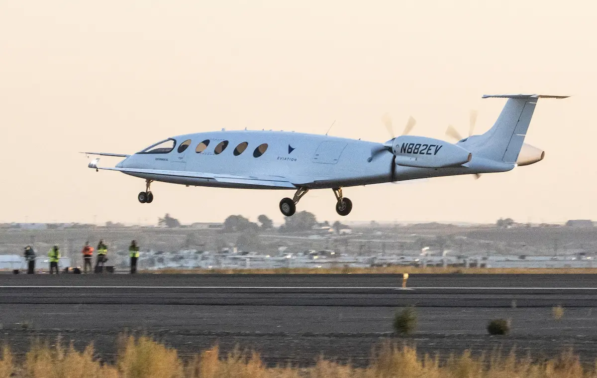 Members of the media had to be at the airport in Moses Lake by 4:45 a.m. to watch the all-electric airplane named Alice, designed and built in Arlington, take off on its first flight in Moses Lake.  In the dark, we were bused to a spot along the runway and waited for the sun to rise and the plane to take off.  The take off and landing were both successful and afterwards there were lots of high fives and very happy people.