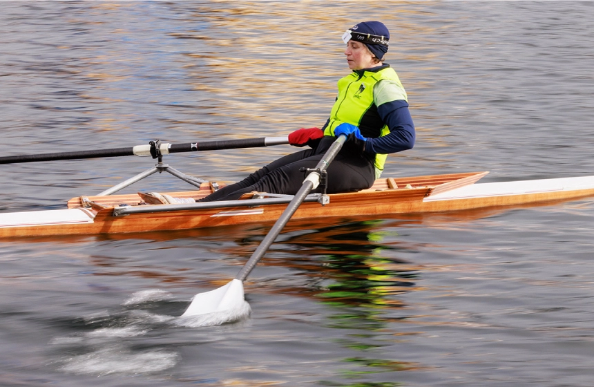 Photo of Amy McGhee rowing
