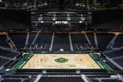 Media got a preview of Climate Pledge Arena in its configuration for the Seattle Storm and WNBA Friday, April 22, 2022. (Dean Rutz / The Seattle Times)